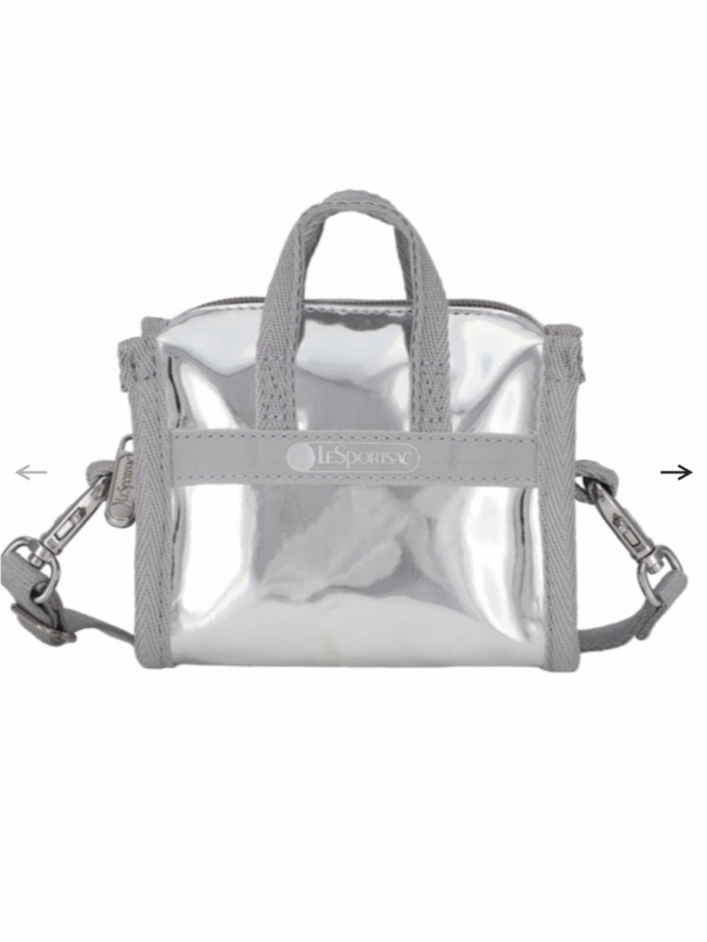 LeSportsac Metallic Silver Micro Mirror Bag